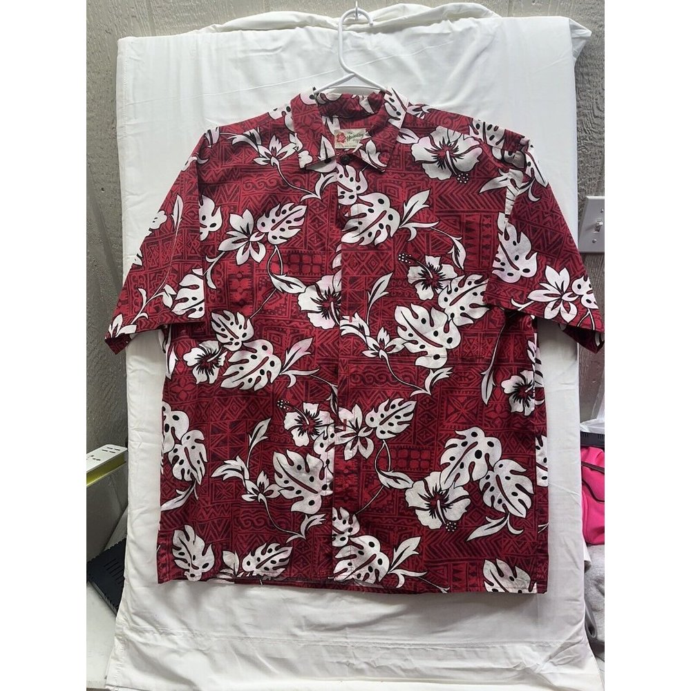 Hilo Hattie The Original Hawaiian Shirt Made In Hawaii X-LARGE   Sleeve Button‎